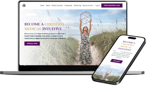 High-ticket coaching program website shown on laptop and phone